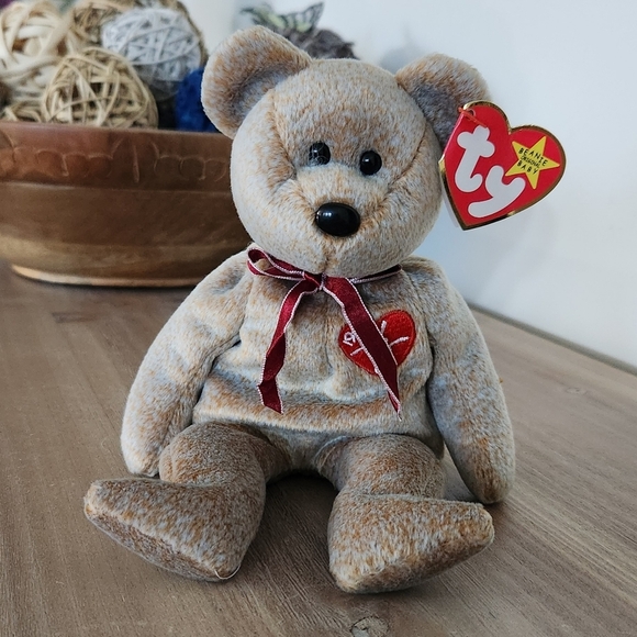Ty Beanie Baby 1999 Signature Bear with Heart And Ribbon, Excellent Condition - Picture 1 of 16